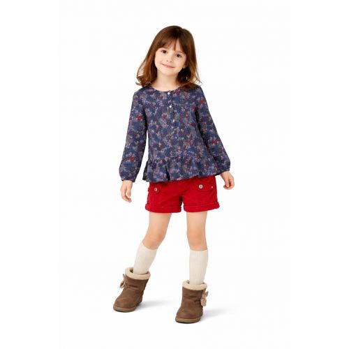 2-8Y AUTUMN-WINTER GIRLS ROSE VELVET SHORTS
