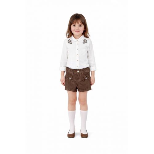 2-8Y AUTUMN-WINTER GIRLS ROSE VELVET SHORTS