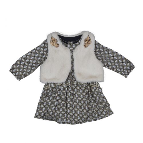 3-30M AUTUMN-WINTER GIRLS CHIC DRESS VEST SET