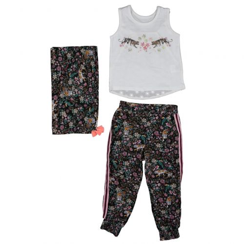 2-8Y SPRING-SUMMER GIRLS JUNGLE EMPRİNG TROUSERS BADİ FOULARD SET