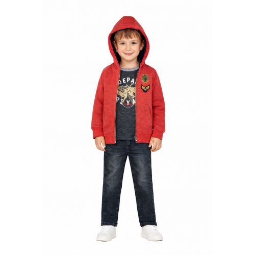 2-8Y AUTUMN-WINTER BOYS MILITARY TEAM WITH CARDIGAN 3 PİECES SET