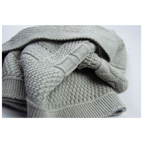BOX PATTERN KNITWEAR BLANKET 
