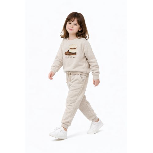 2-8Y AUTUMN-WINTER GIRLS GOLDEN TRACK SUİTS SET