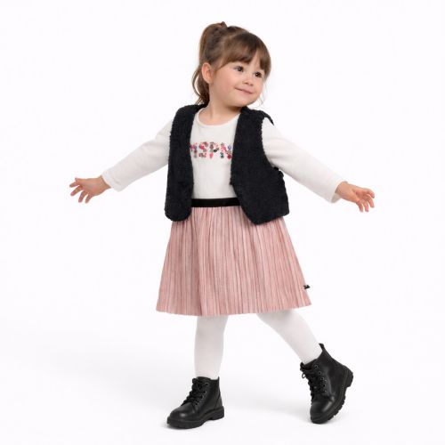 3-30M AUTUMN-WINTER GIRLS TULUM PLEATED DRESS VEST SET