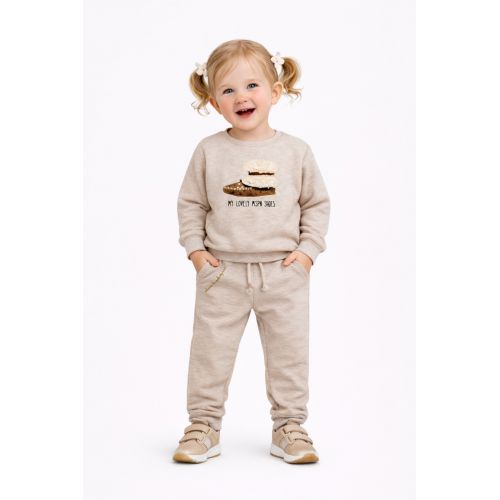 3-30M AUTUMN-WINTER GIRLS GOLDEN TRACK SUİTS SET