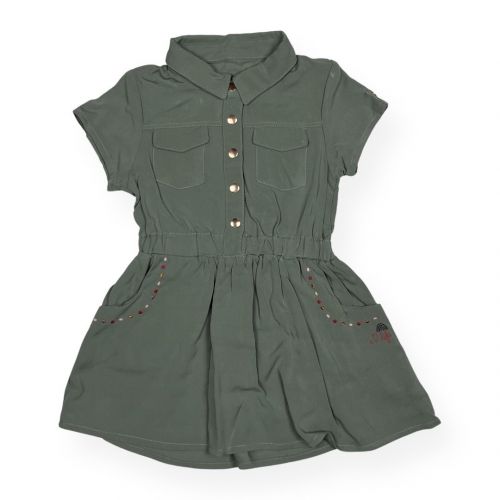 2-8Y SPRING-SUMMER GIRLS PALM VİSKOSE GABARDİNE DRESS