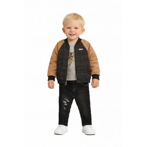 3-30M SPRING-SUMMER BOYS PIRATE DOUBLE SIDED CARDIGAN DENIM PANTS SET