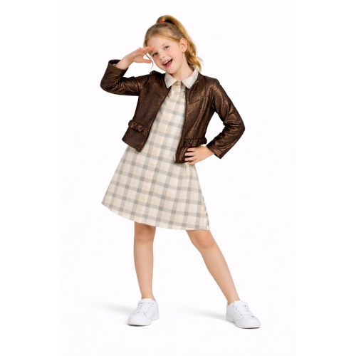 2-8Y SPRING-SUMMER GIRLS PINKY DRESS JACKET SUIT