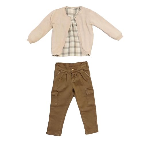 PINKY CARDIGAN BLOUSE GABARDINE PANTS SUIT