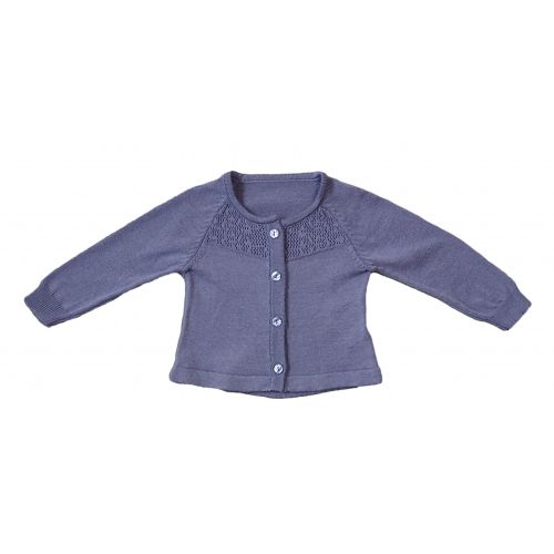 3-30M AUTUMN-WINTER GIRLS AJUR FLORAL PATTERNED KNITWEAR CARDIGAN
