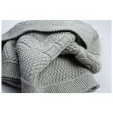BOX PATTERN KNITWEAR BLANKET 