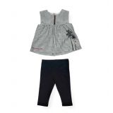 PALM STRIPED BLOUSE TIGHTS SET